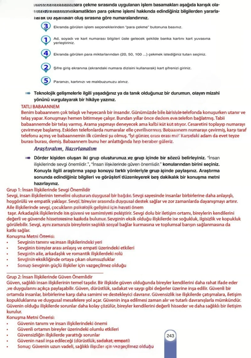 6. Sınıf Türkçe Ders Kitabı Cevapları Yıldırım Yayınları Sayfa 243 Çözüm Görseli