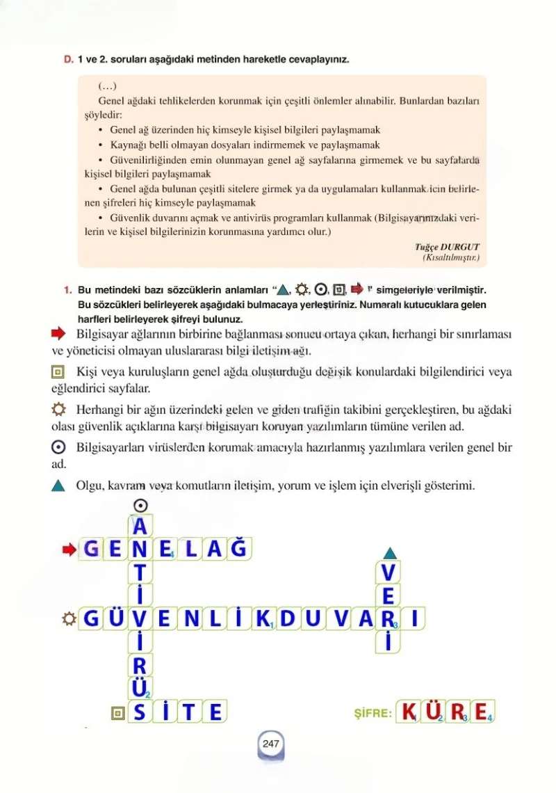 6. Sınıf Türkçe Ders Kitabı Cevapları Yıldırım Yayınları Sayfa 247 Çözüm Görseli