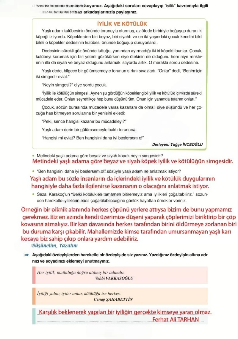 6. Sınıf Türkçe Ders Kitabı Cevapları Yıldırım Yayınları Sayfa 25 Çözüm Görseli