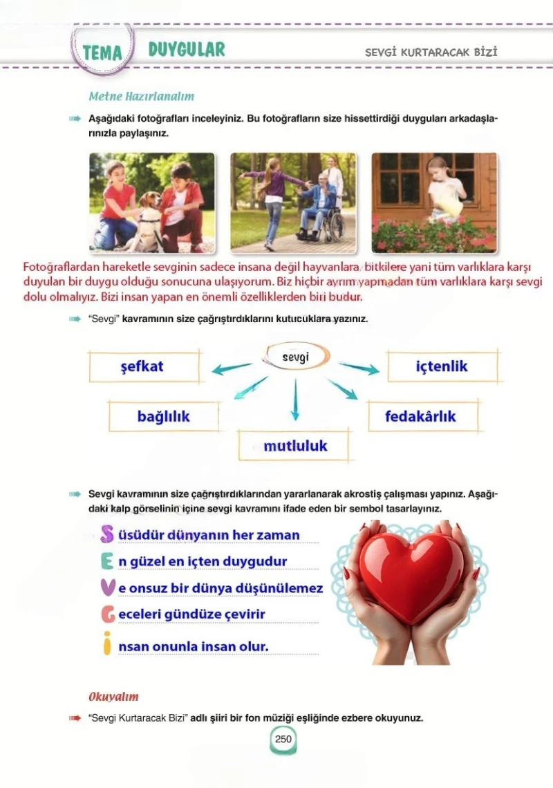 6. Sınıf Türkçe Ders Kitabı Cevapları Yıldırım Yayınları Sayfa 250 Çözüm Görseli