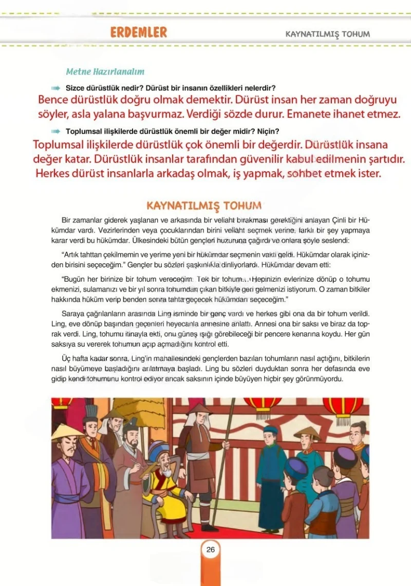 6. Sınıf Türkçe Ders Kitabı Cevapları Yıldırım Yayınları Sayfa 26 Çözüm Görseli