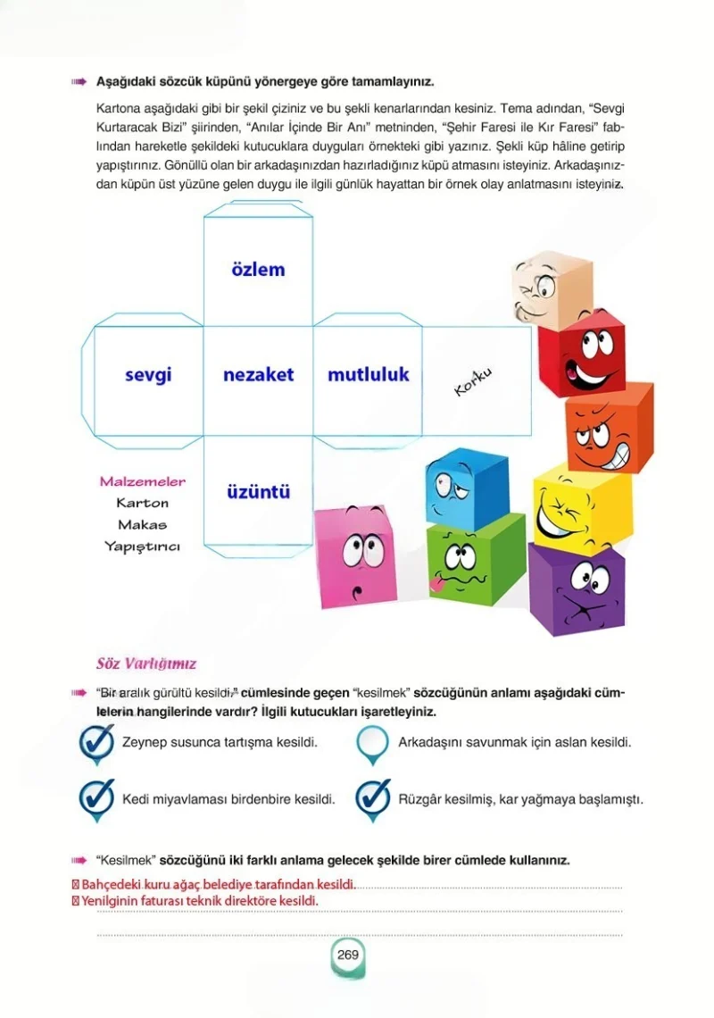 6. Sınıf Türkçe Ders Kitabı Cevapları Yıldırım Yayınları Sayfa 269 Çözüm Görseli
