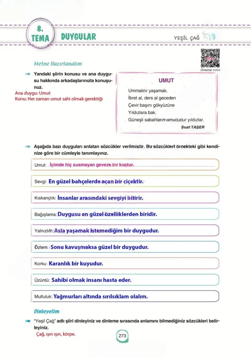 6. Sınıf Türkçe Ders Kitabı Cevapları Yıldırım Yayınları Sayfa 273 Çözüm Görseli