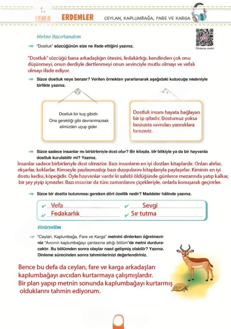 6. Sınıf Türkçe Ders Kitabı Cevapları Yıldırım Yayınları Sayfa 34 Çözüm Görseli