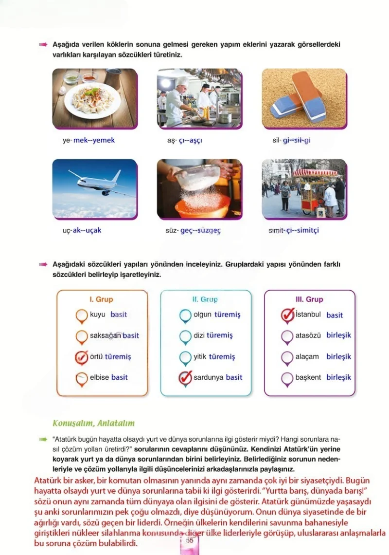 6. Sınıf Türkçe Ders Kitabı Cevapları Yıldırım Yayınları Sayfa 55 Çözüm Görseli