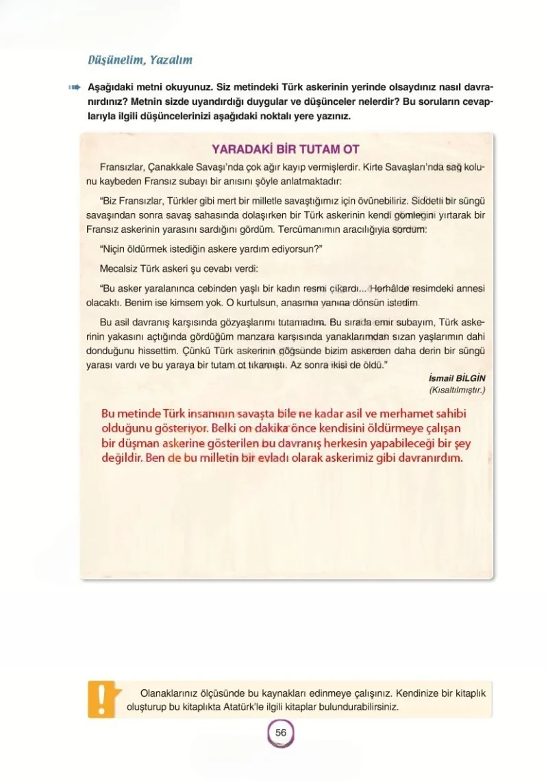 6. Sınıf Türkçe Ders Kitabı Cevapları Yıldırım Yayınları Sayfa 56 Çözüm Görseli