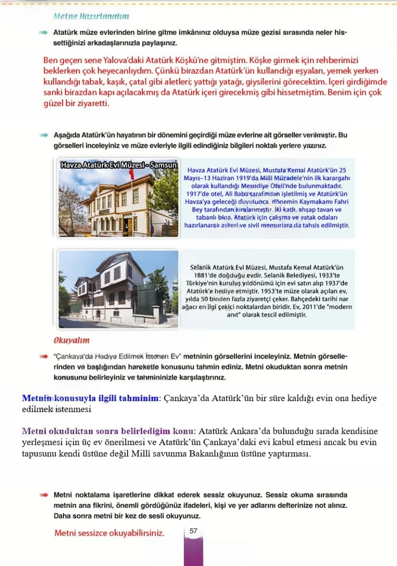 6. Sınıf Türkçe Ders Kitabı Cevapları Yıldırım Yayınları Sayfa 57 Çözüm Görseli