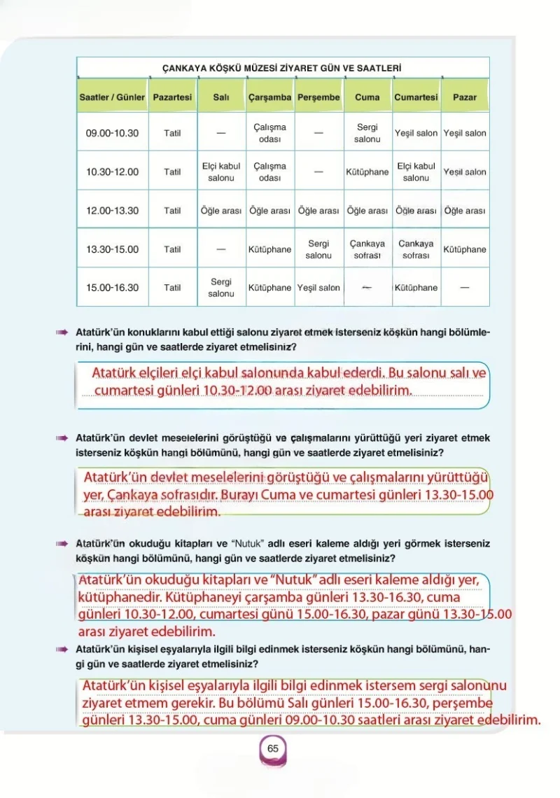 6. Sınıf Türkçe Ders Kitabı Cevapları Yıldırım Yayınları Sayfa 65 Çözüm Görseli