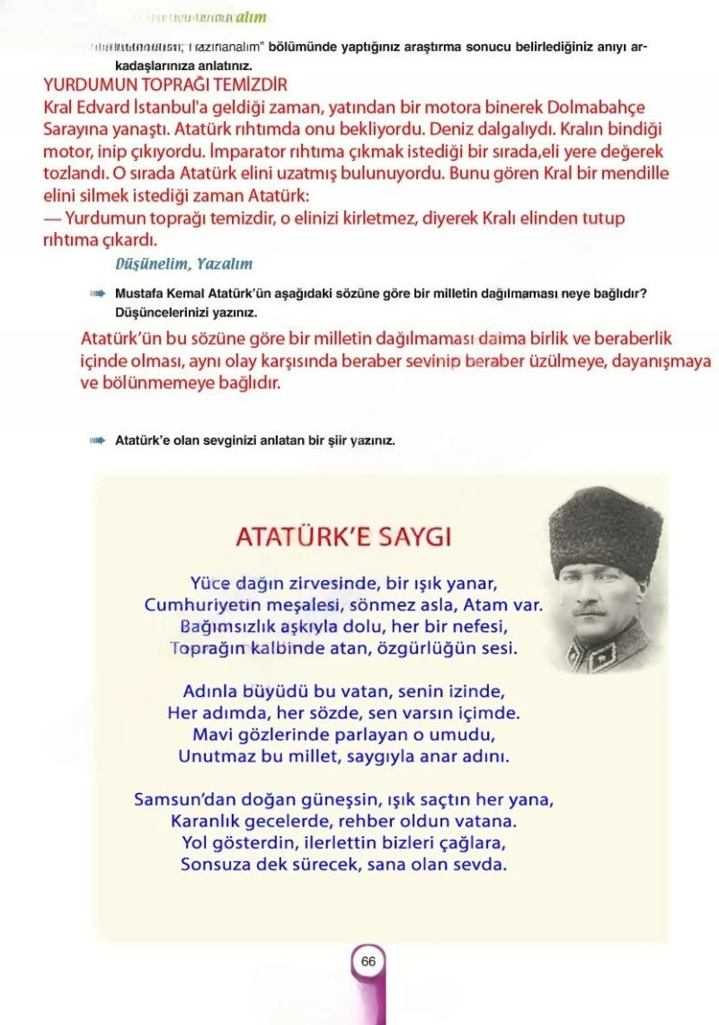 6. Sınıf Türkçe Ders Kitabı Cevapları Yıldırım Yayınları Sayfa 66 Çözüm Görseli