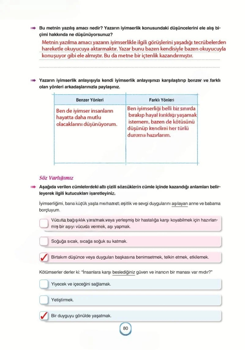 6. Sınıf Türkçe Ders Kitabı Cevapları Yıldırım Yayınları Sayfa 80 Çözüm Görseli