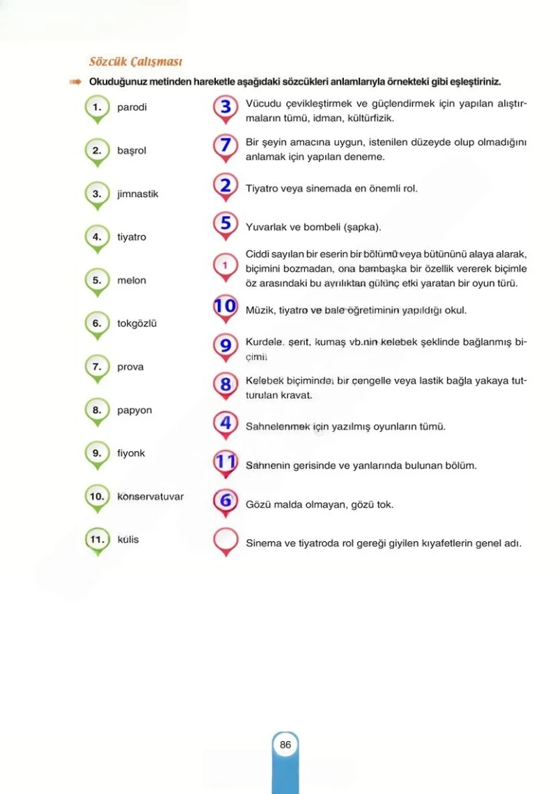 6. Sınıf Türkçe Ders Kitabı Cevapları Yıldırım Yayınları Sayfa 86 Çözüm Görseli