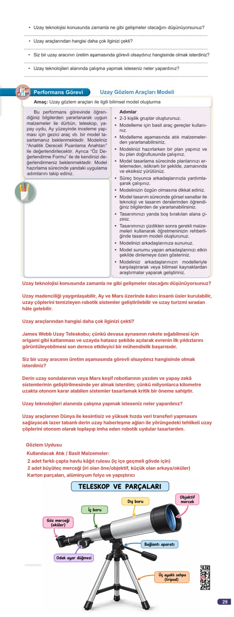 7. Sınıf Fen Bilimleri Ders Kitabı Cevapları Meb Yayınları 1. Kitap Sayfa 29 Çözüm Görseli
