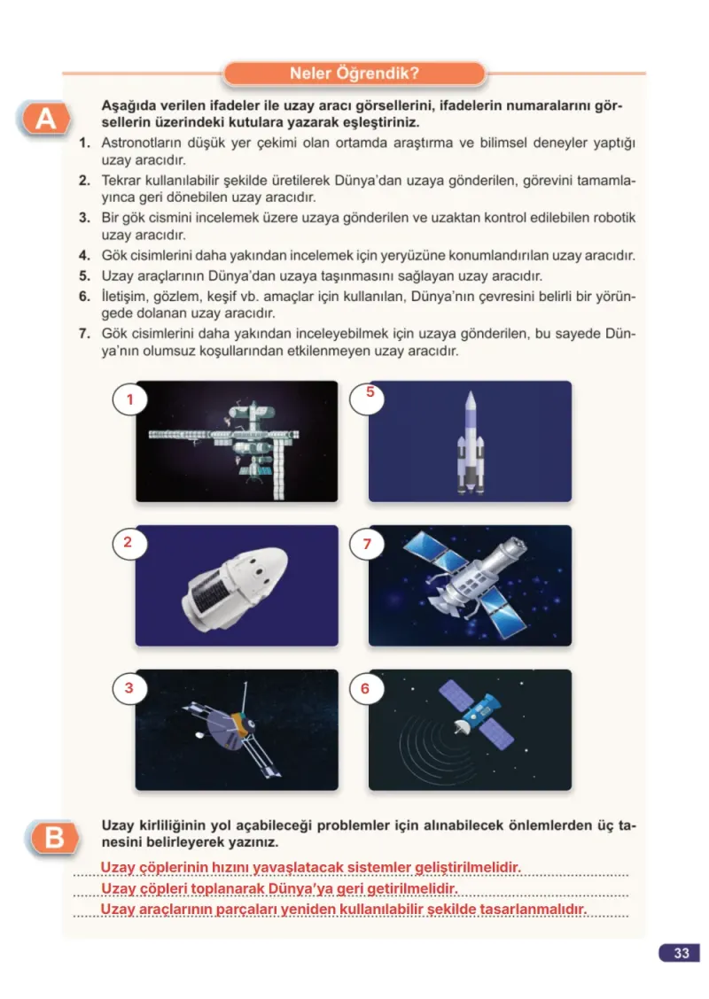7. Sınıf Fen Bilimleri Ders Kitabı Cevapları Meb Yayınları 1. Kitap Sayfa 33 Çözüm Görseli
