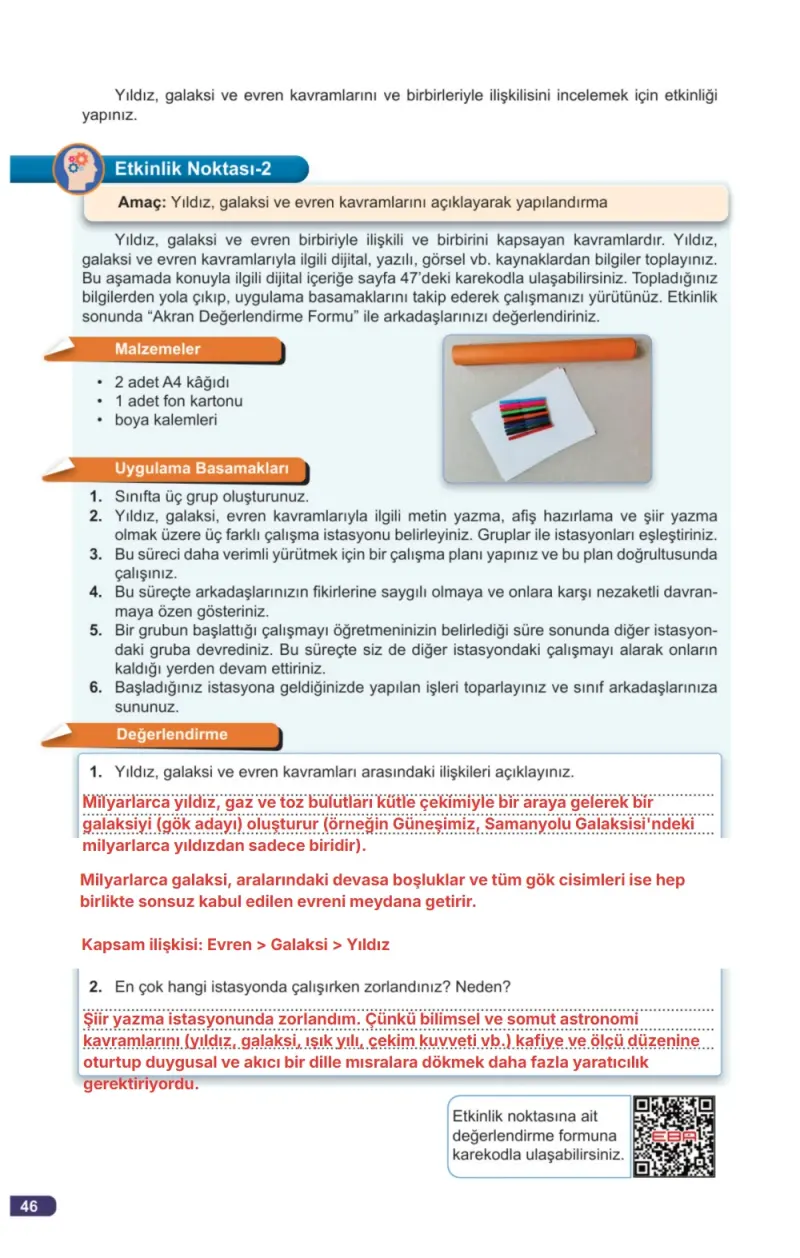 7. Sınıf Fen Bilimleri Ders Kitabı Cevapları Meb Yayınları 1. Kitap Sayfa 46 Çözüm Görseli
