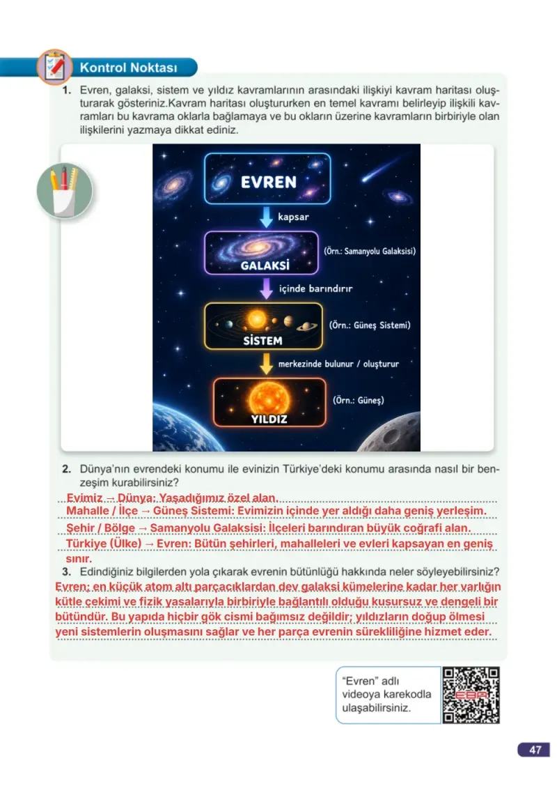 7. Sınıf Fen Bilimleri Ders Kitabı Cevapları Meb Yayınları 1. Kitap Sayfa 47 Çözüm Görseli