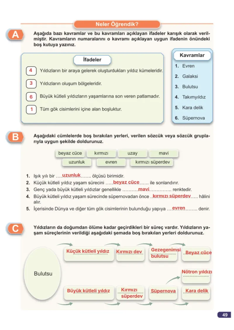 7. Sınıf Fen Bilimleri Ders Kitabı Cevapları Meb Yayınları 1. Kitap Sayfa 49 Çözüm Görseli
