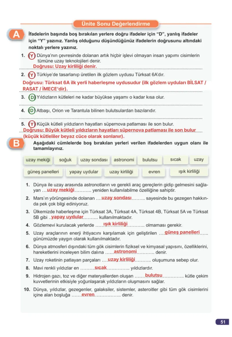 7. Sınıf Fen Bilimleri Ders Kitabı Cevapları Meb Yayınları 1. Kitap Sayfa 51 Çözüm Görseli