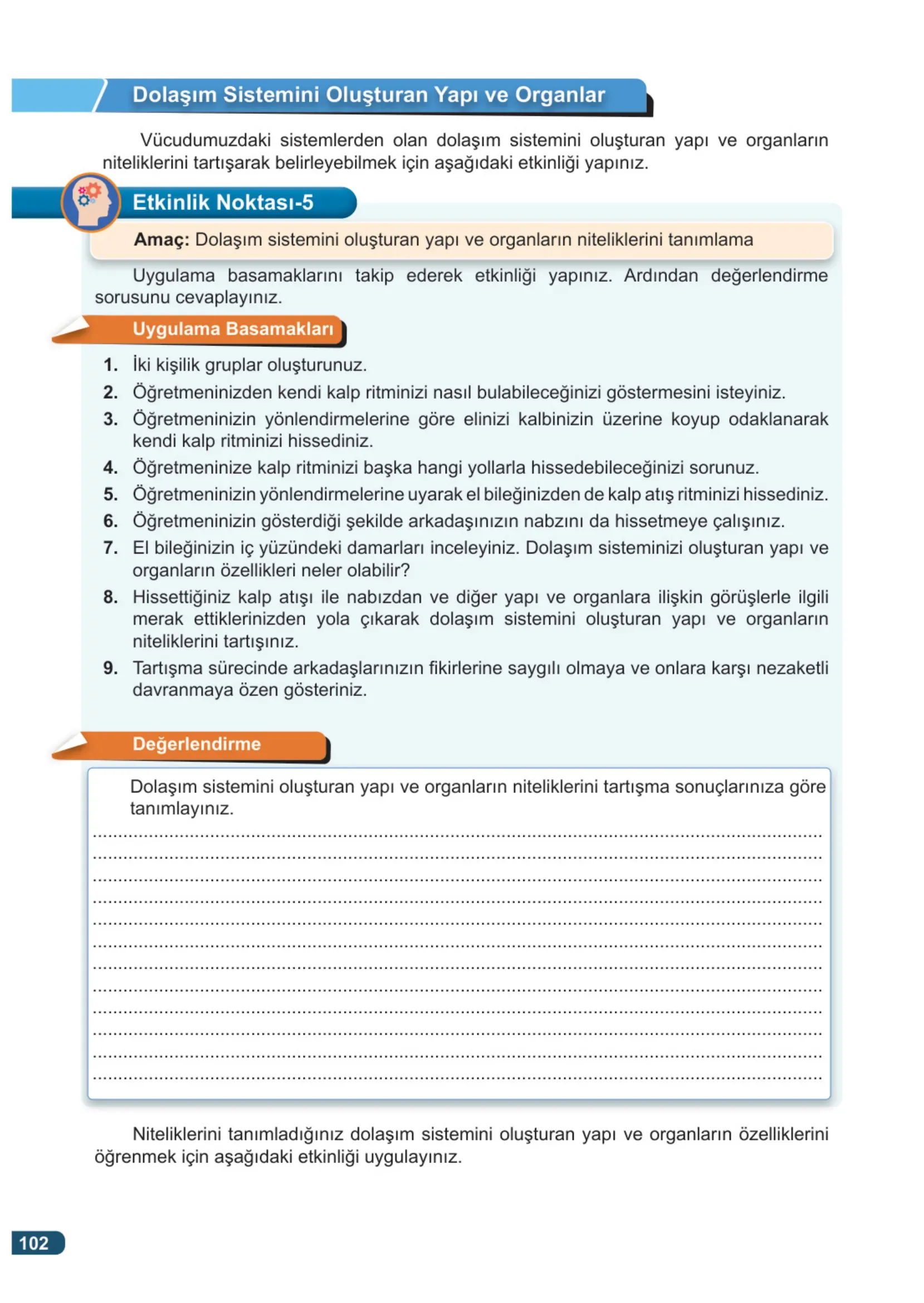7. Sınıf Fen Bilimleri Ders Kitabı Cevapları Meb Yayınları 1. Kitap Sayfa 102