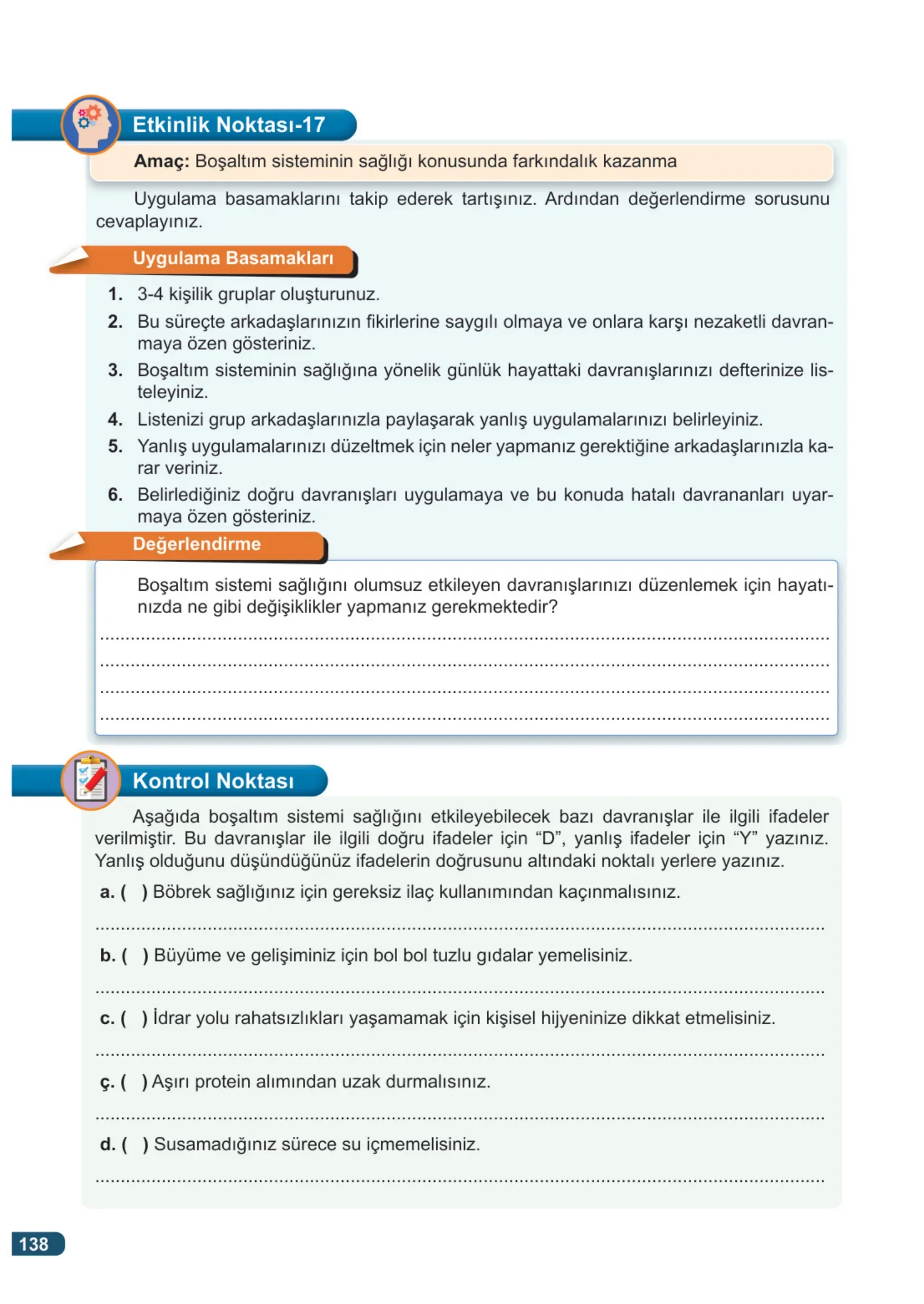 7. Sınıf Fen Bilimleri Ders Kitabı Cevapları Meb Yayınları 1. Kitap Sayfa 138