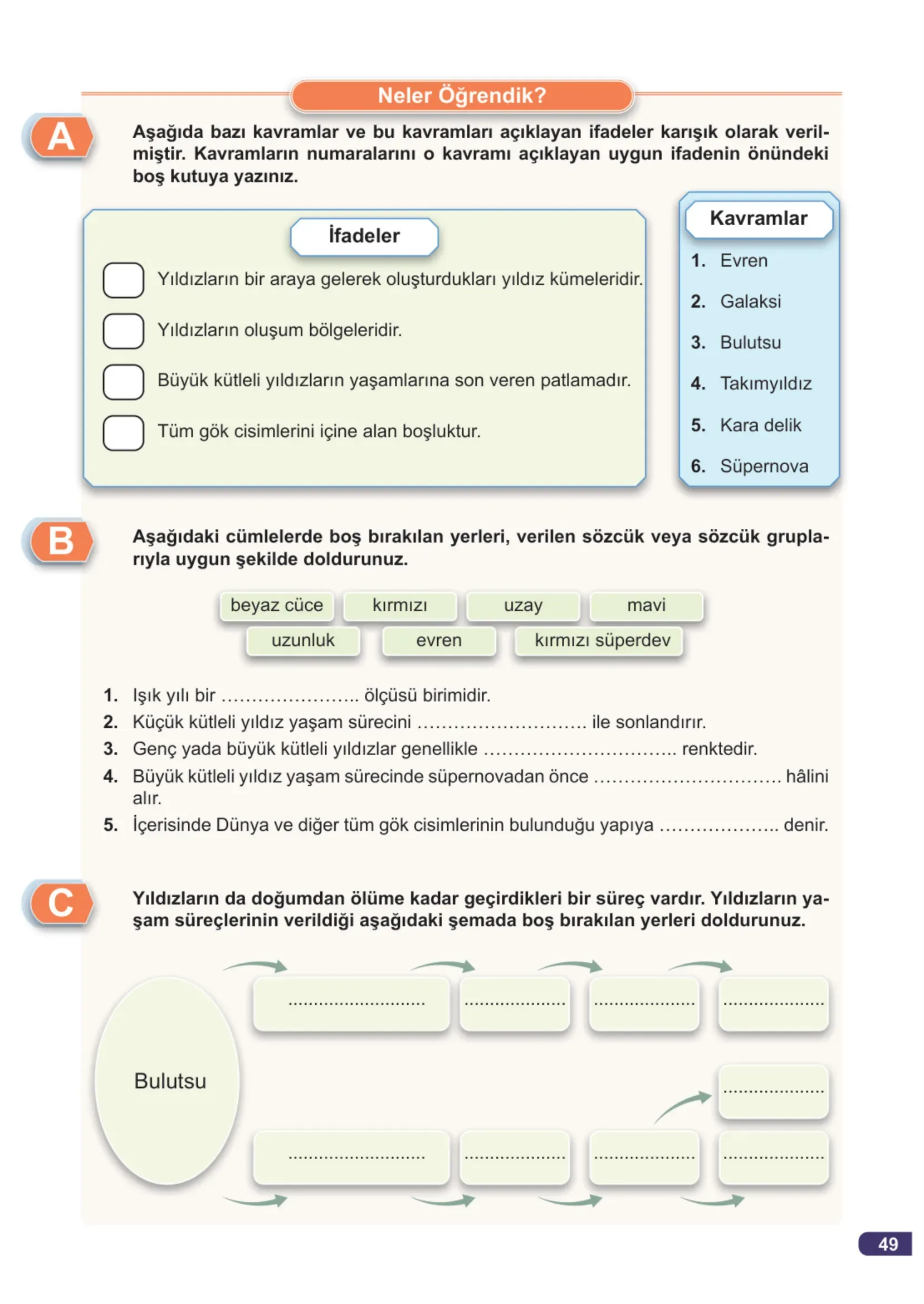 7. Sınıf Fen Bilimleri Ders Kitabı Cevapları Meb Yayınları 1. Kitap Sayfa 49