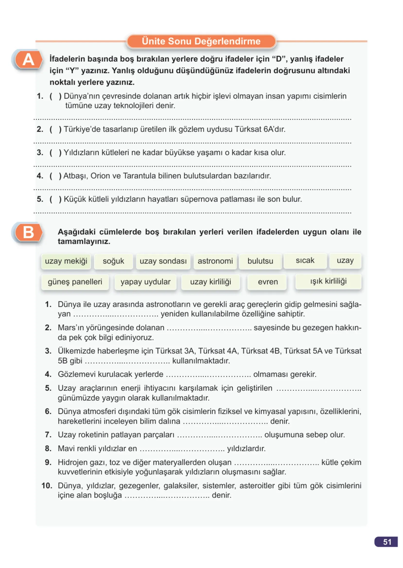 7. Sınıf Fen Bilimleri Ders Kitabı Cevapları Meb Yayınları 1. Kitap Sayfa 51