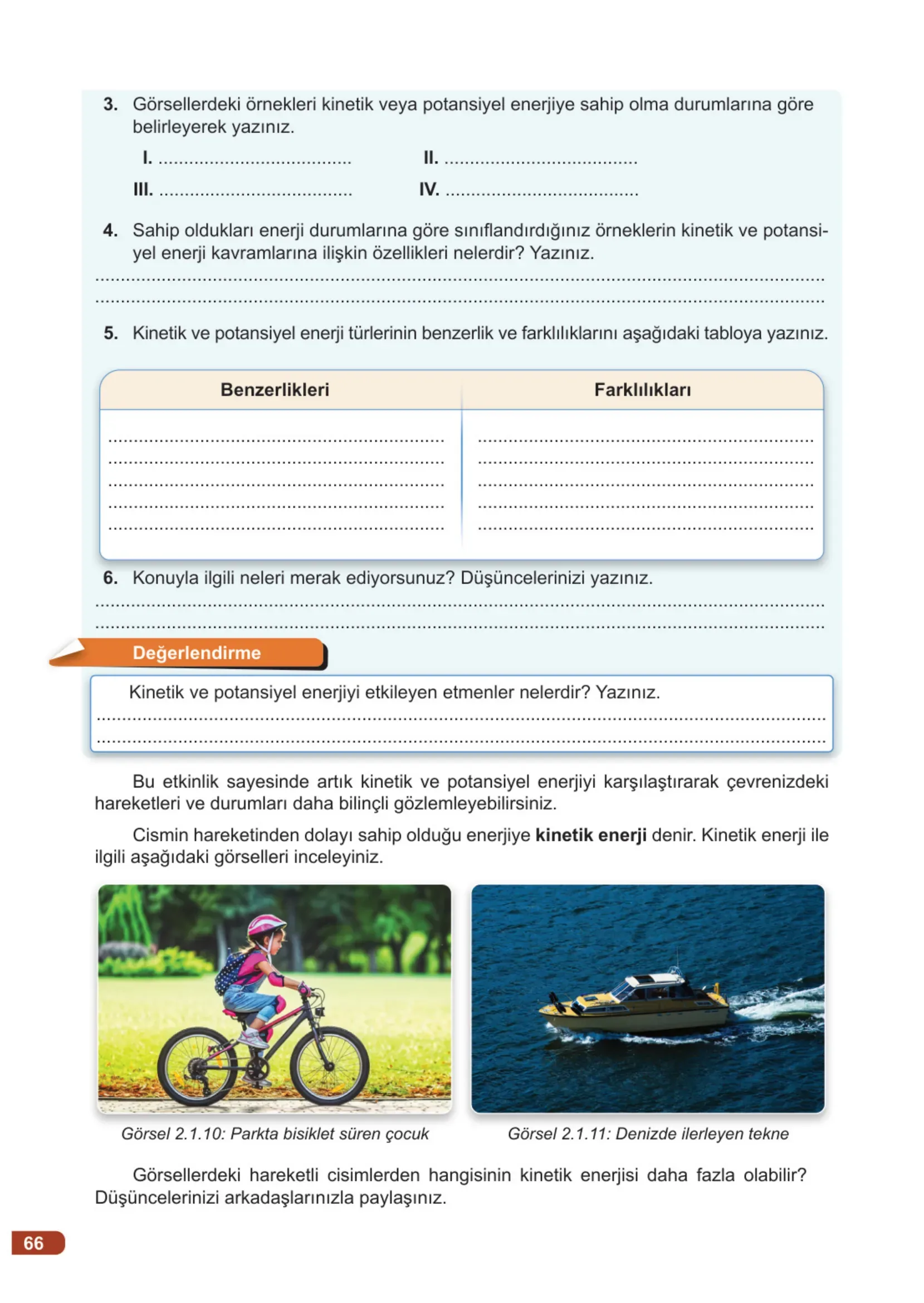 7. Sınıf Fen Bilimleri Ders Kitabı Cevapları Meb Yayınları 1. Kitap Sayfa 66
