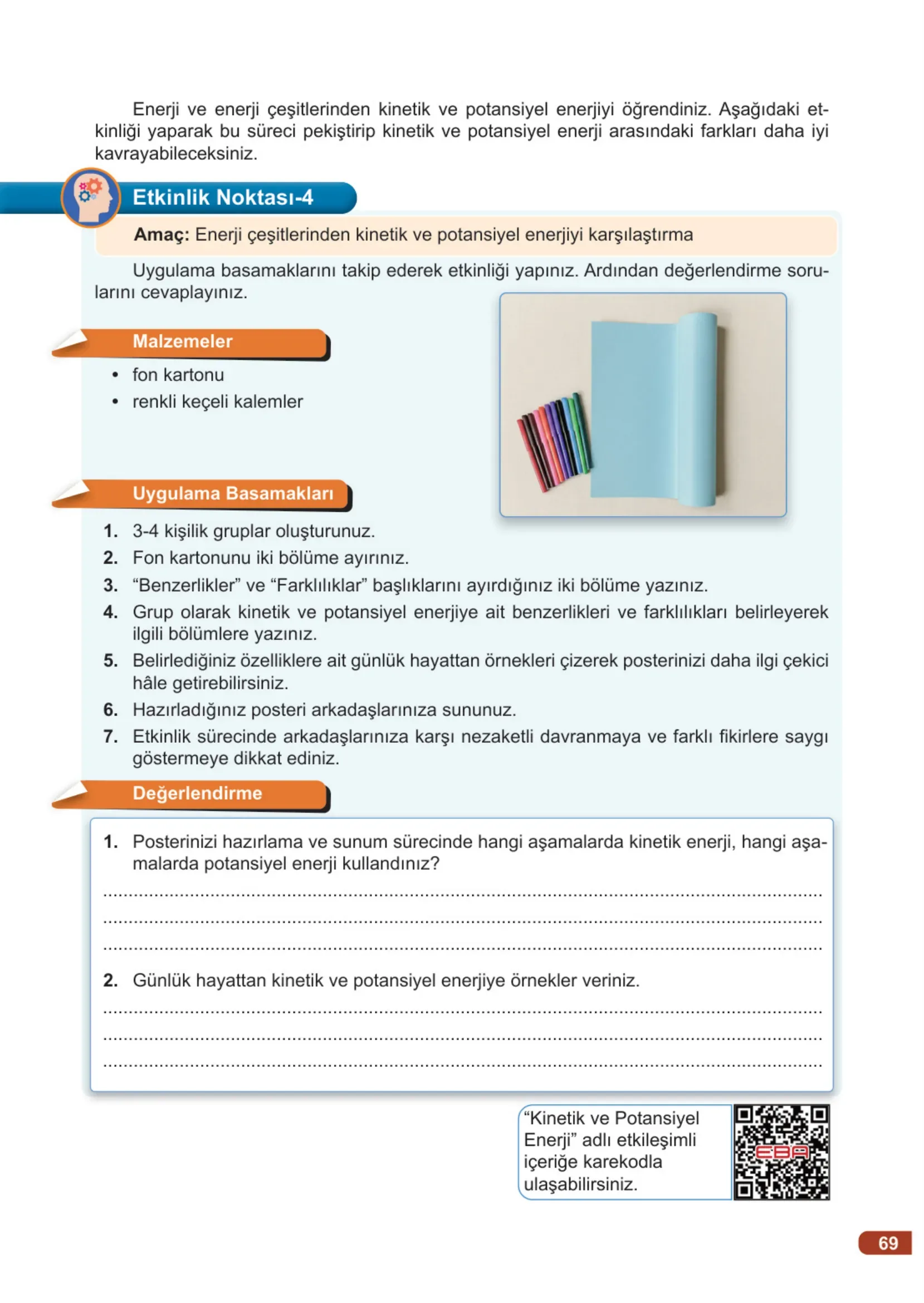 7. Sınıf Fen Bilimleri Ders Kitabı Cevapları Meb Yayınları 1. Kitap Sayfa 69