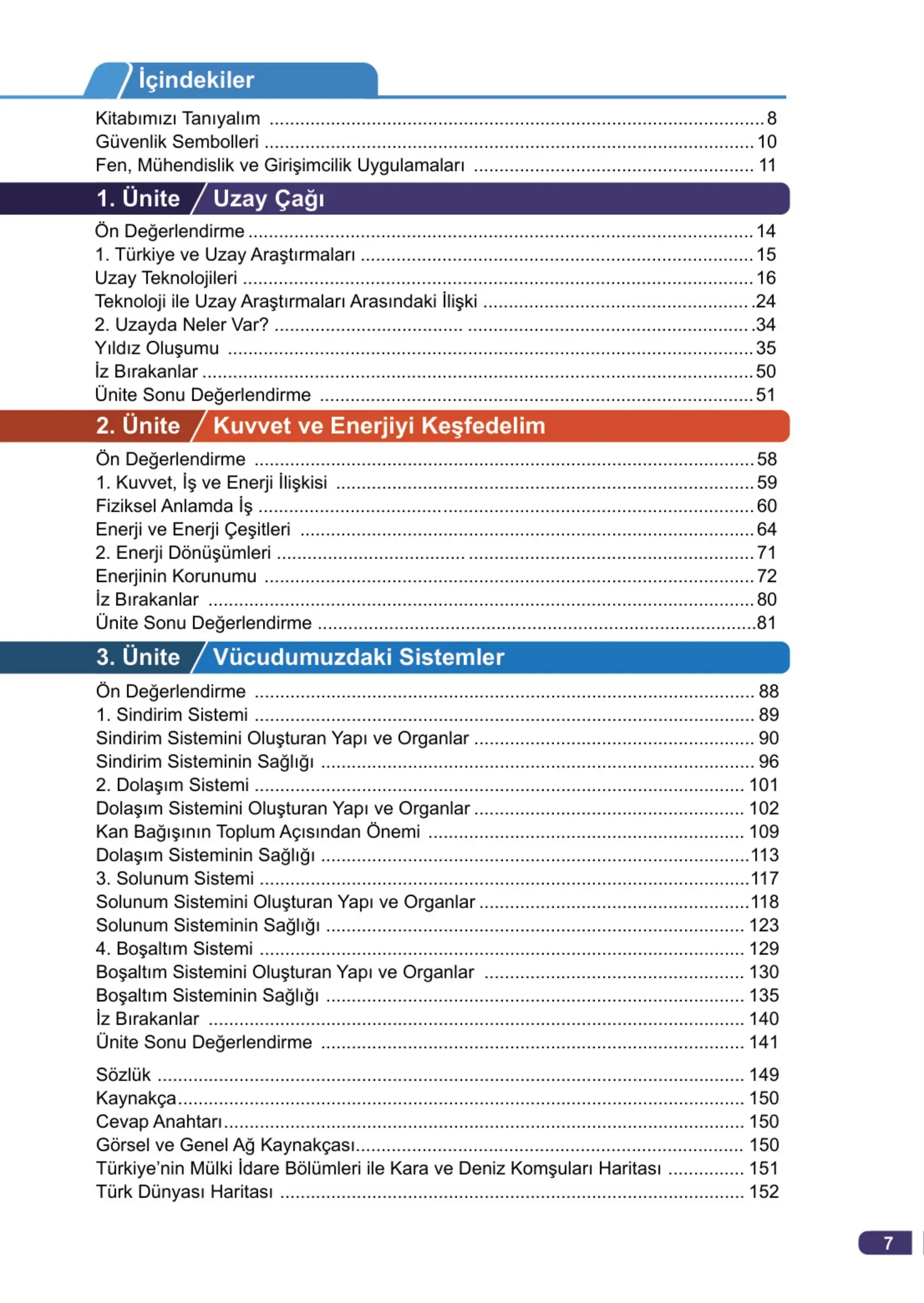 7. Sınıf Fen Bilimleri Ders Kitabı Cevapları Meb Yayınları 1. Kitap Sayfa 7