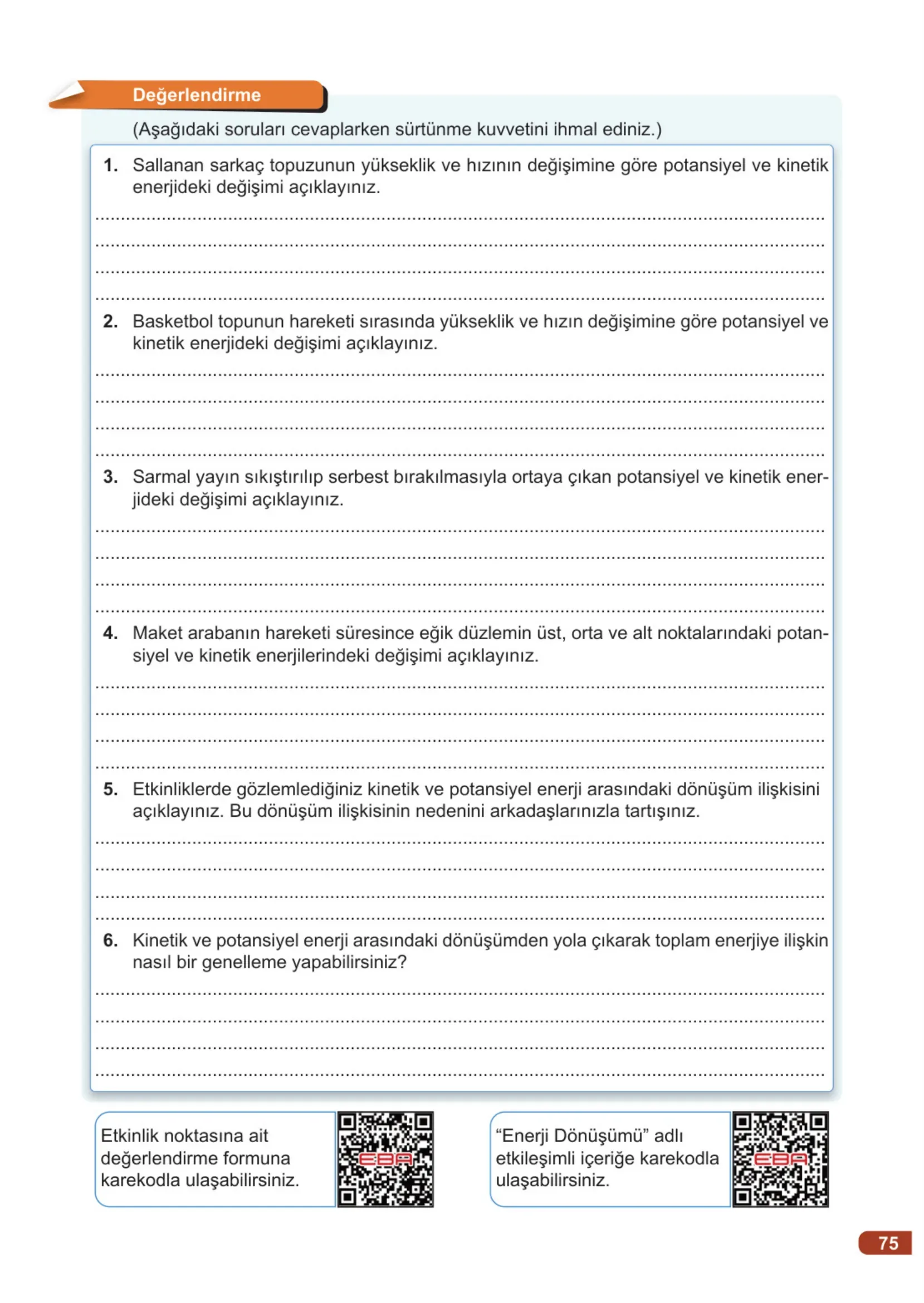 7. Sınıf Fen Bilimleri Ders Kitabı Cevapları Meb Yayınları 1. Kitap Sayfa 75