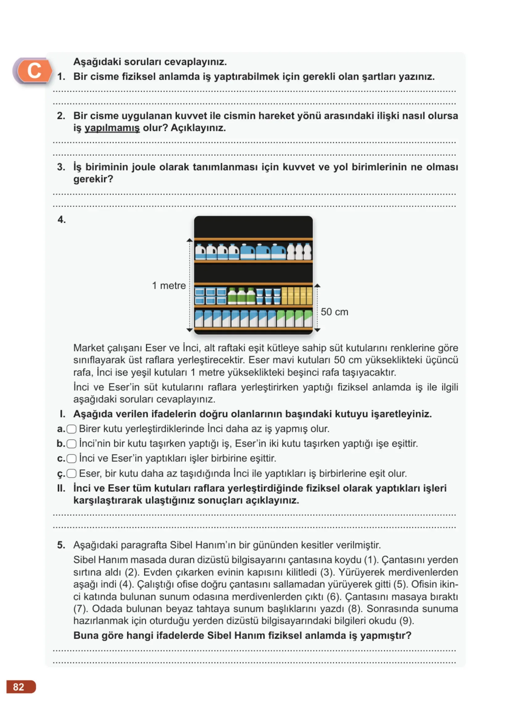7. Sınıf Fen Bilimleri Ders Kitabı Cevapları Meb Yayınları 1. Kitap Sayfa 82