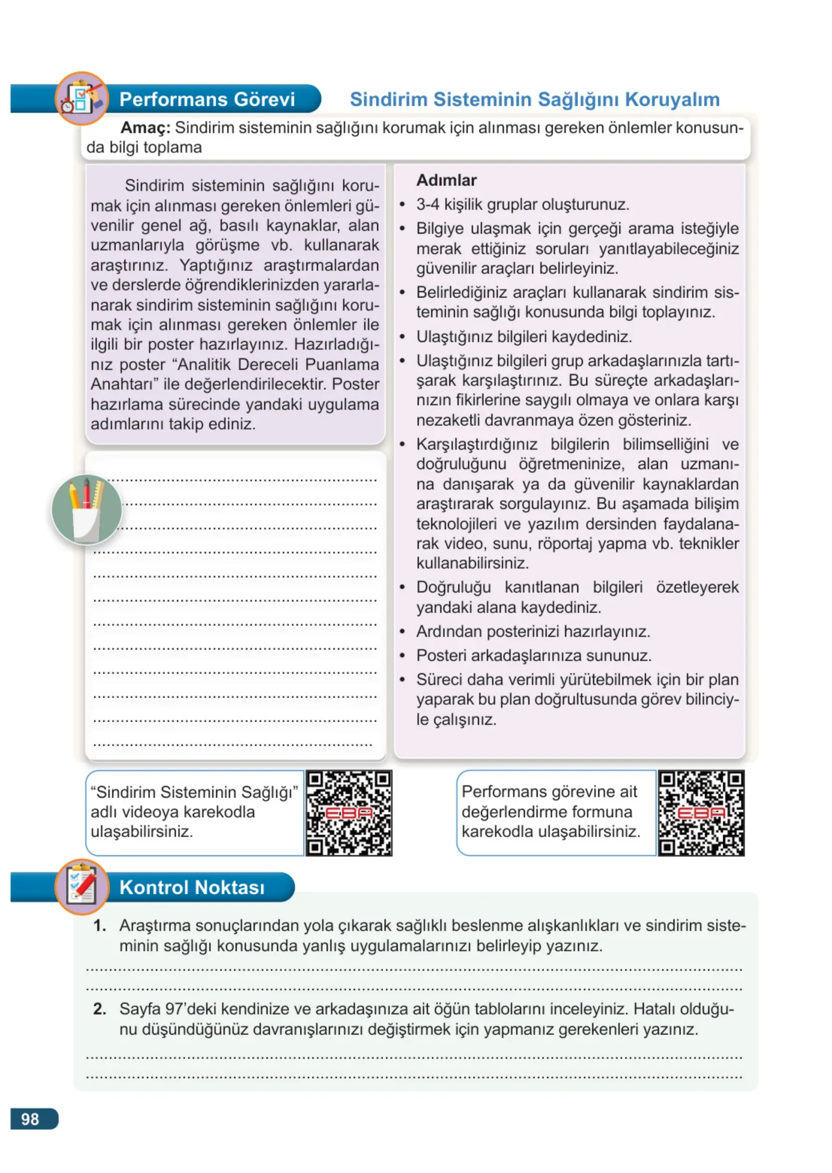 7. Sınıf Fen Bilimleri Ders Kitabı Cevapları Meb Yayınları 1. Kitap Sayfa 98