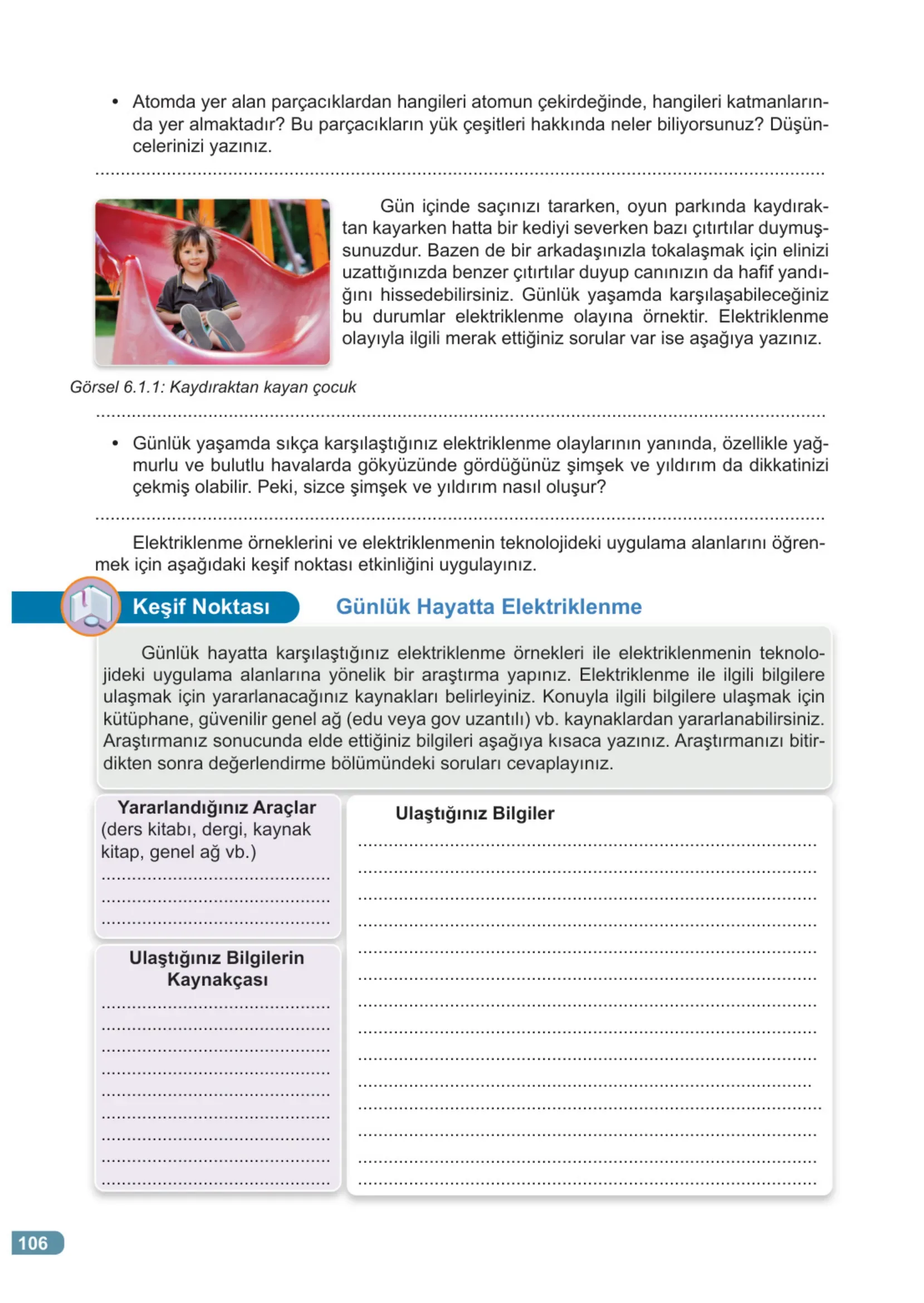 7. Sınıf Fen Bilimleri Ders Kitabı Cevapları Meb Yayınları 2. Kitap Sayfa 106