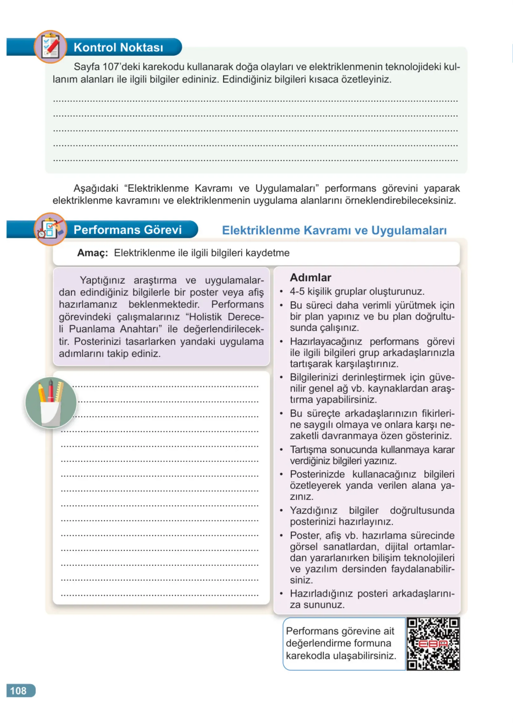 7. Sınıf Fen Bilimleri Ders Kitabı Cevapları Meb Yayınları 2. Kitap Sayfa 108