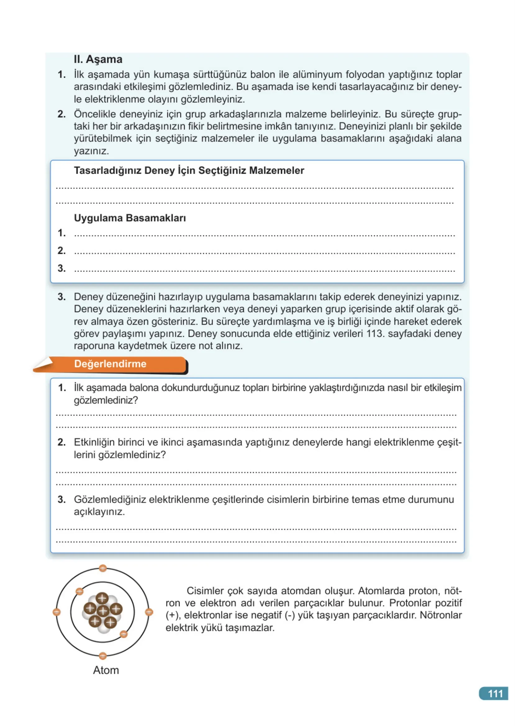 7. Sınıf Fen Bilimleri Ders Kitabı Cevapları Meb Yayınları 2. Kitap Sayfa 111
