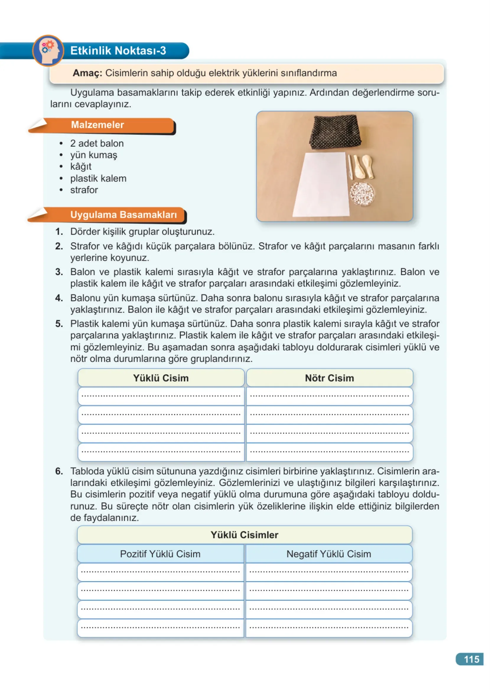 7. Sınıf Fen Bilimleri Ders Kitabı Cevapları Meb Yayınları 2. Kitap Sayfa 115