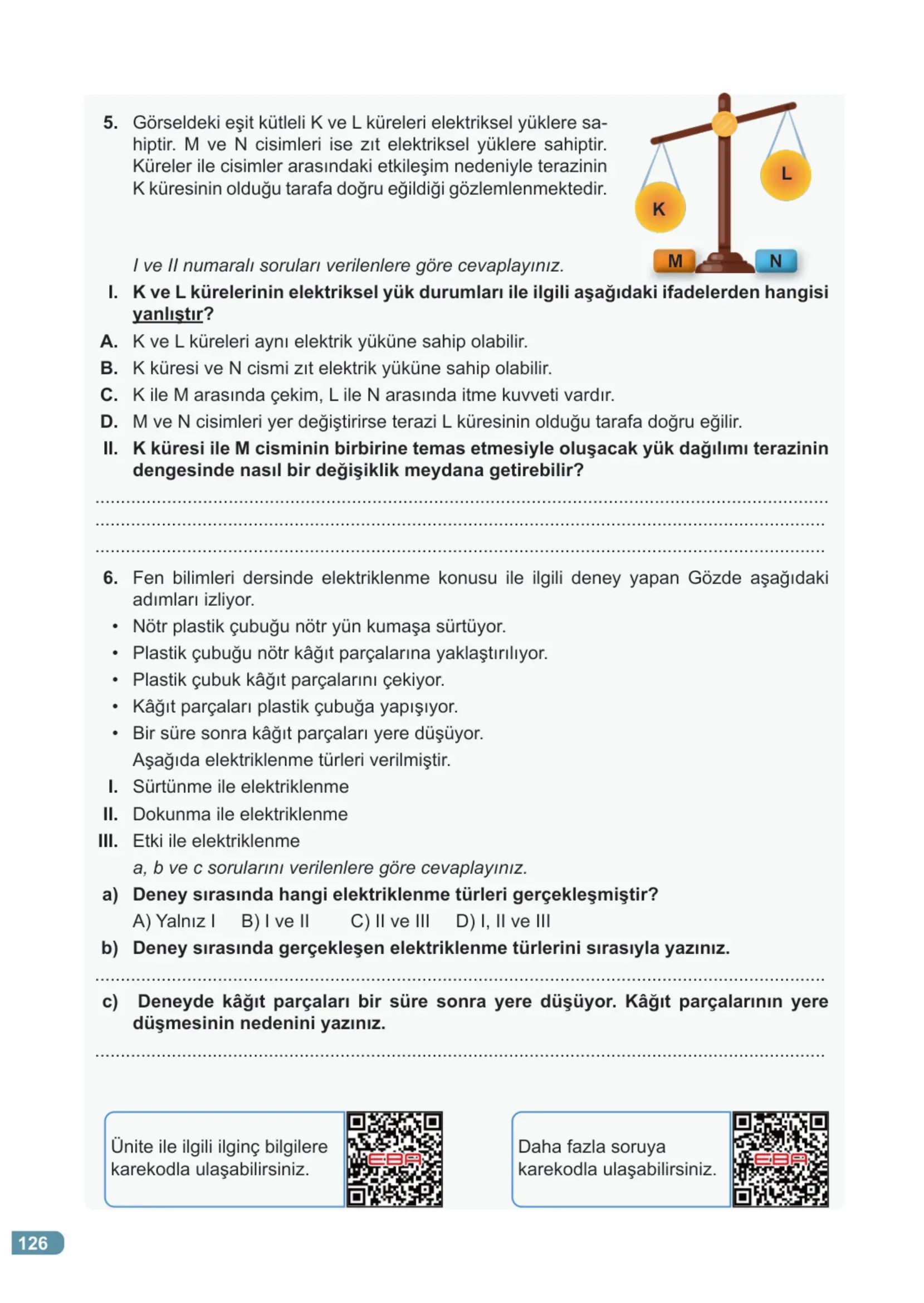 7. Sınıf Fen Bilimleri Ders Kitabı Cevapları Meb Yayınları 2. Kitap Sayfa 126