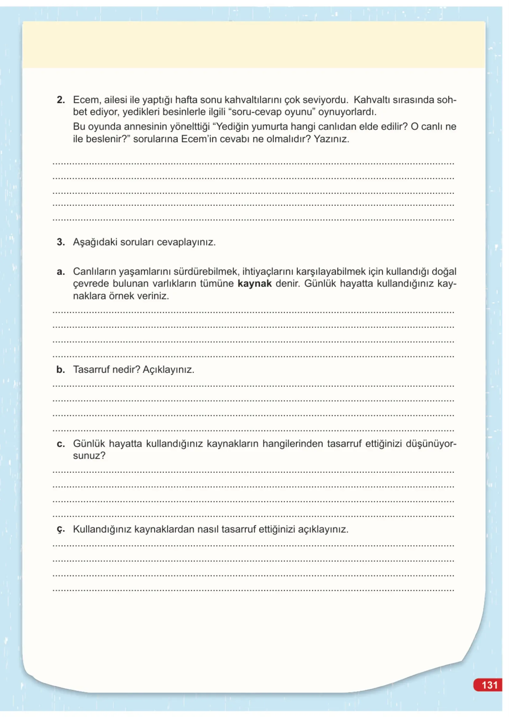 7. Sınıf Fen Bilimleri Ders Kitabı Cevapları Meb Yayınları 2. Kitap Sayfa 131