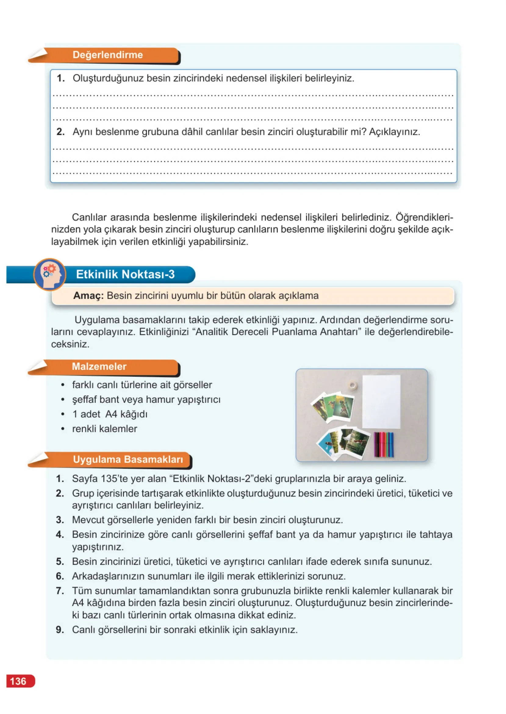 7. Sınıf Fen Bilimleri Ders Kitabı Cevapları Meb Yayınları 2. Kitap Sayfa 136