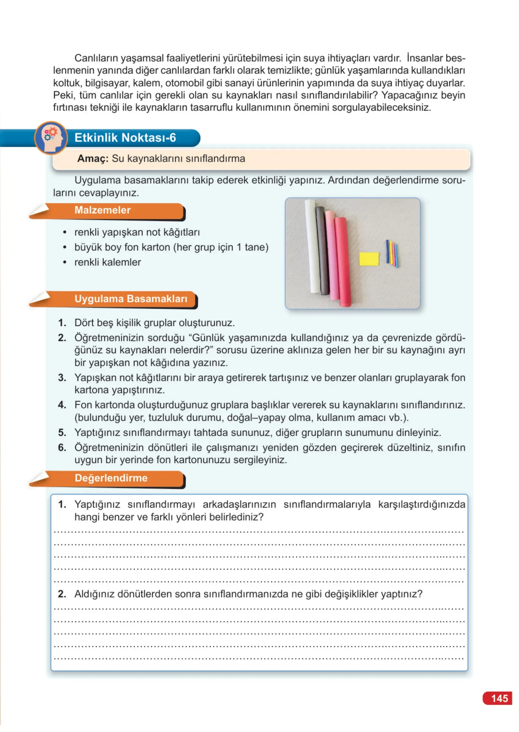 7. Sınıf Fen Bilimleri Ders Kitabı Cevapları Meb Yayınları 2. Kitap Sayfa 145