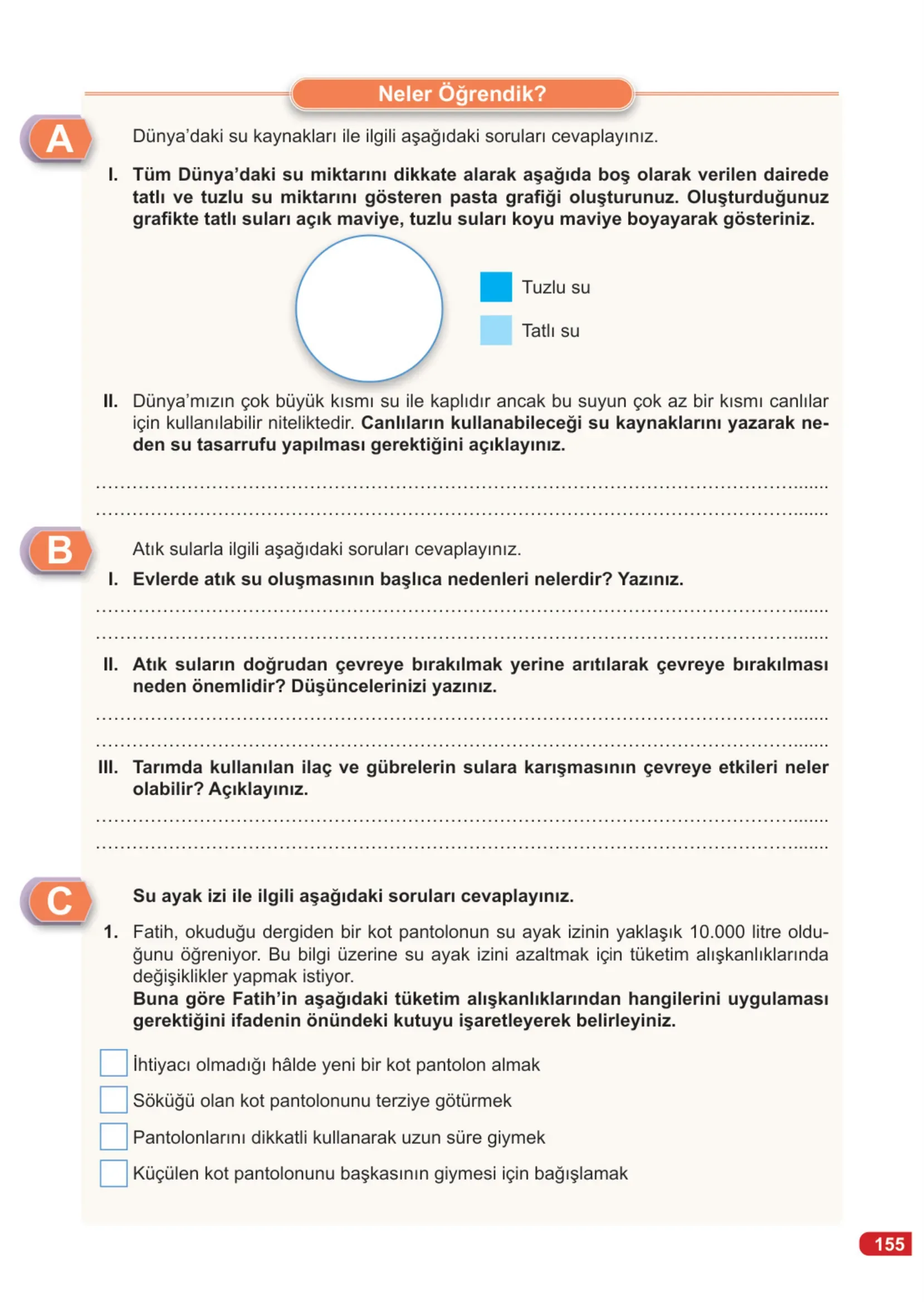 7. Sınıf Fen Bilimleri Ders Kitabı Cevapları Meb Yayınları 2. Kitap Sayfa 155