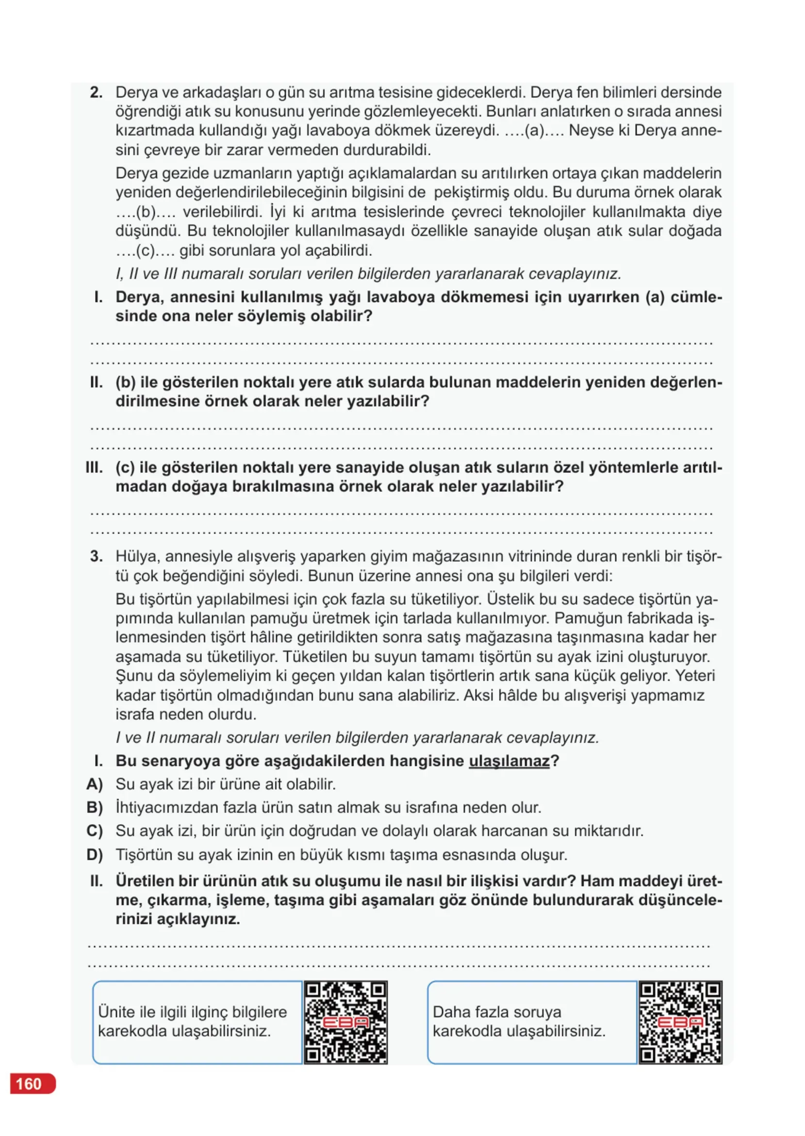 7. Sınıf Fen Bilimleri Ders Kitabı Cevapları Meb Yayınları 2. Kitap Sayfa 160