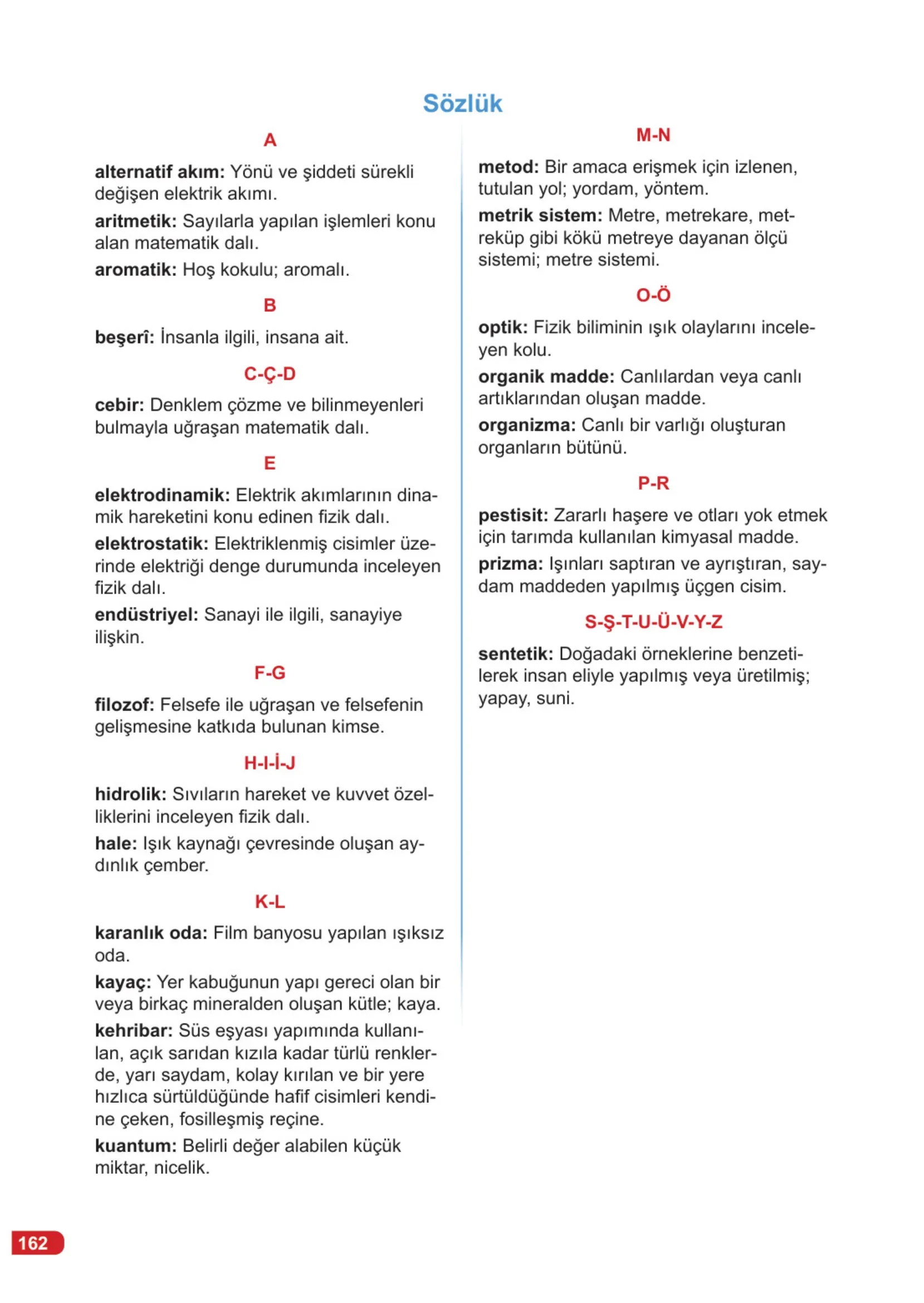 7. Sınıf Fen Bilimleri Ders Kitabı Cevapları Meb Yayınları 2. Kitap Sayfa 162
