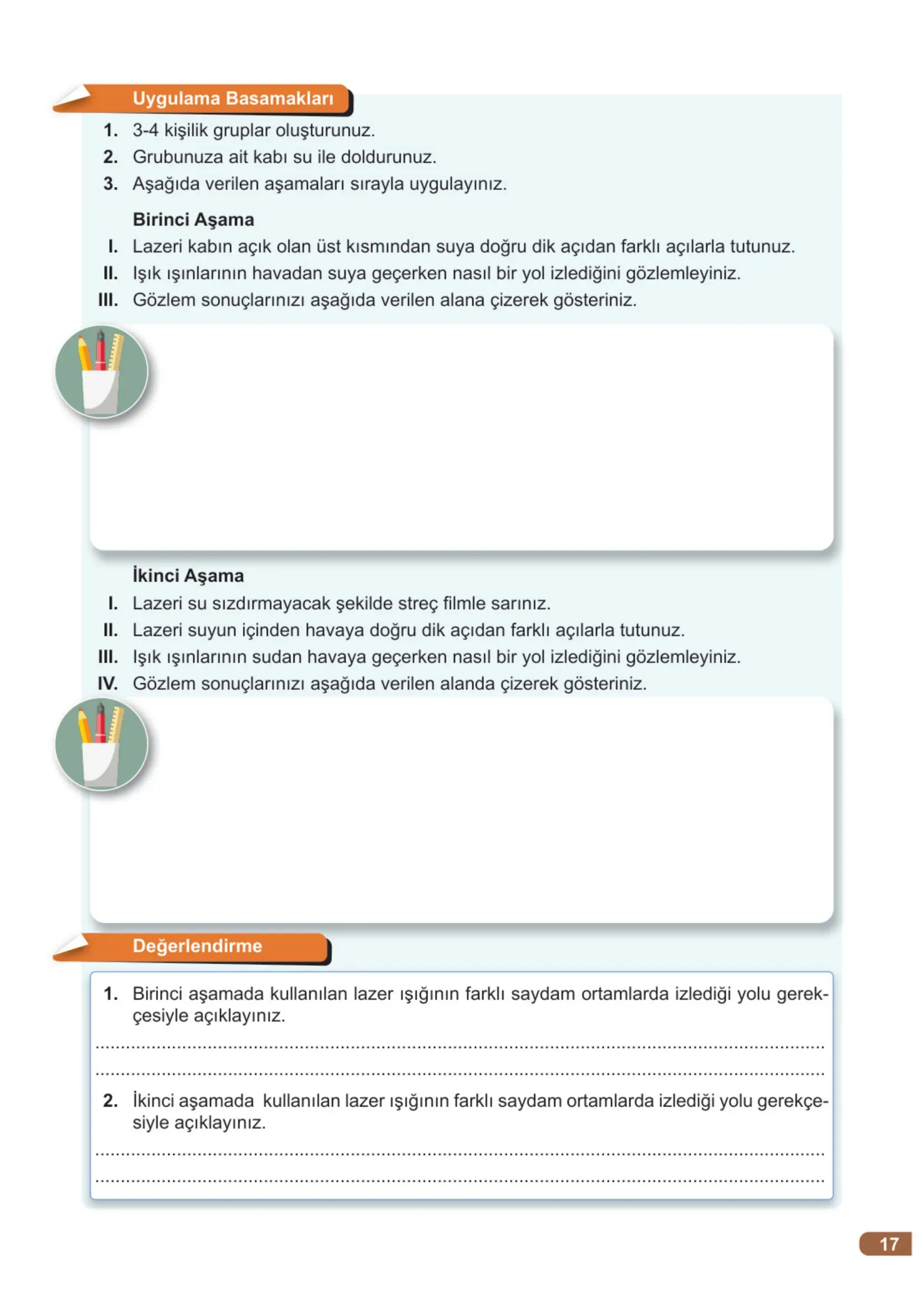 7. Sınıf Fen Bilimleri Ders Kitabı Cevapları Meb Yayınları 2. Kitap Sayfa 17
