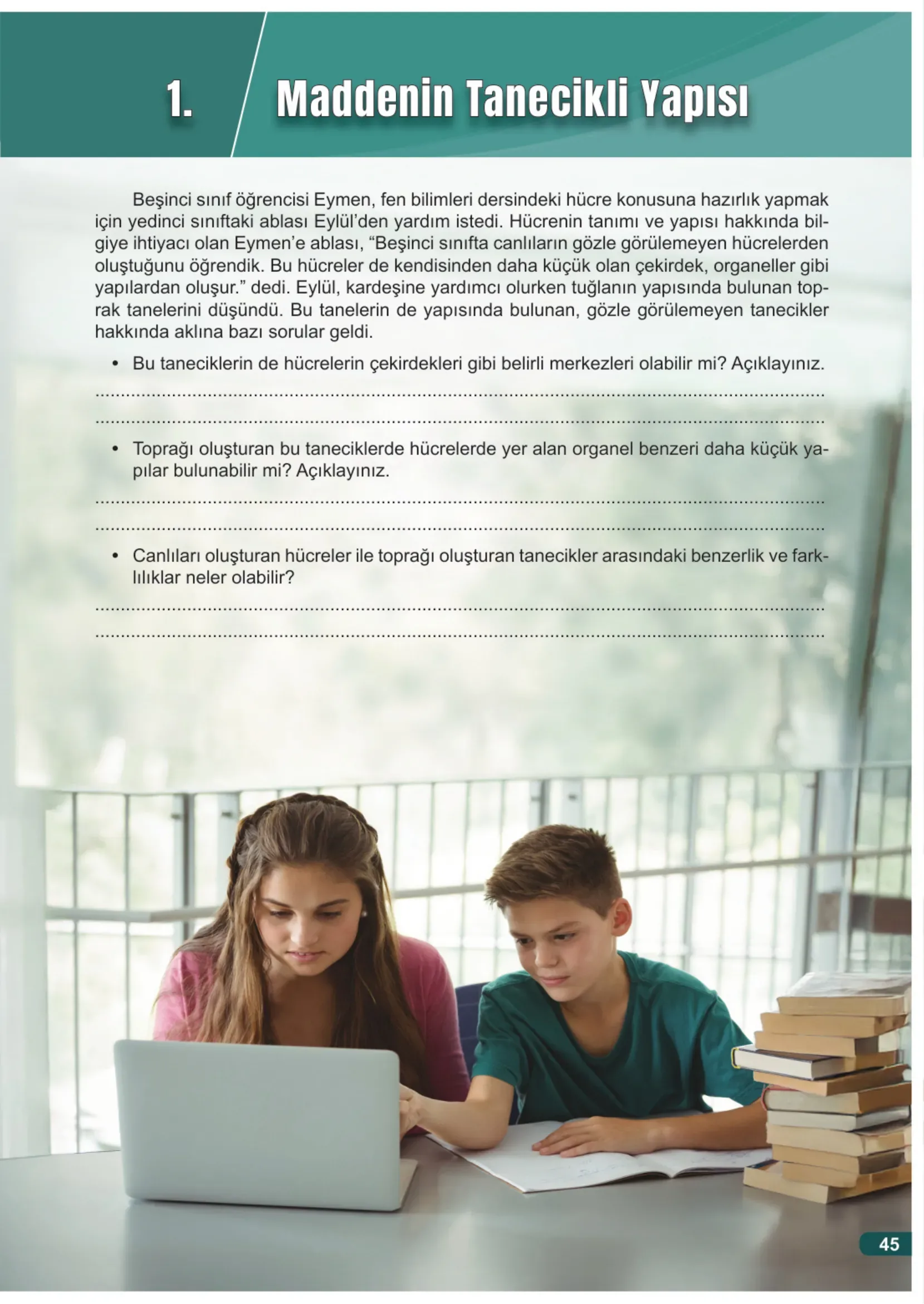 7. Sınıf Fen Bilimleri Ders Kitabı Cevapları Meb Yayınları 2. Kitap Sayfa 45