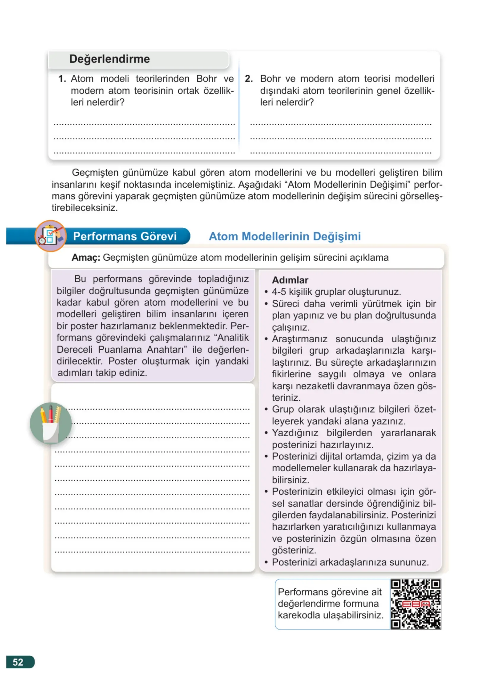 7. Sınıf Fen Bilimleri Ders Kitabı Cevapları Meb Yayınları 2. Kitap Sayfa 52