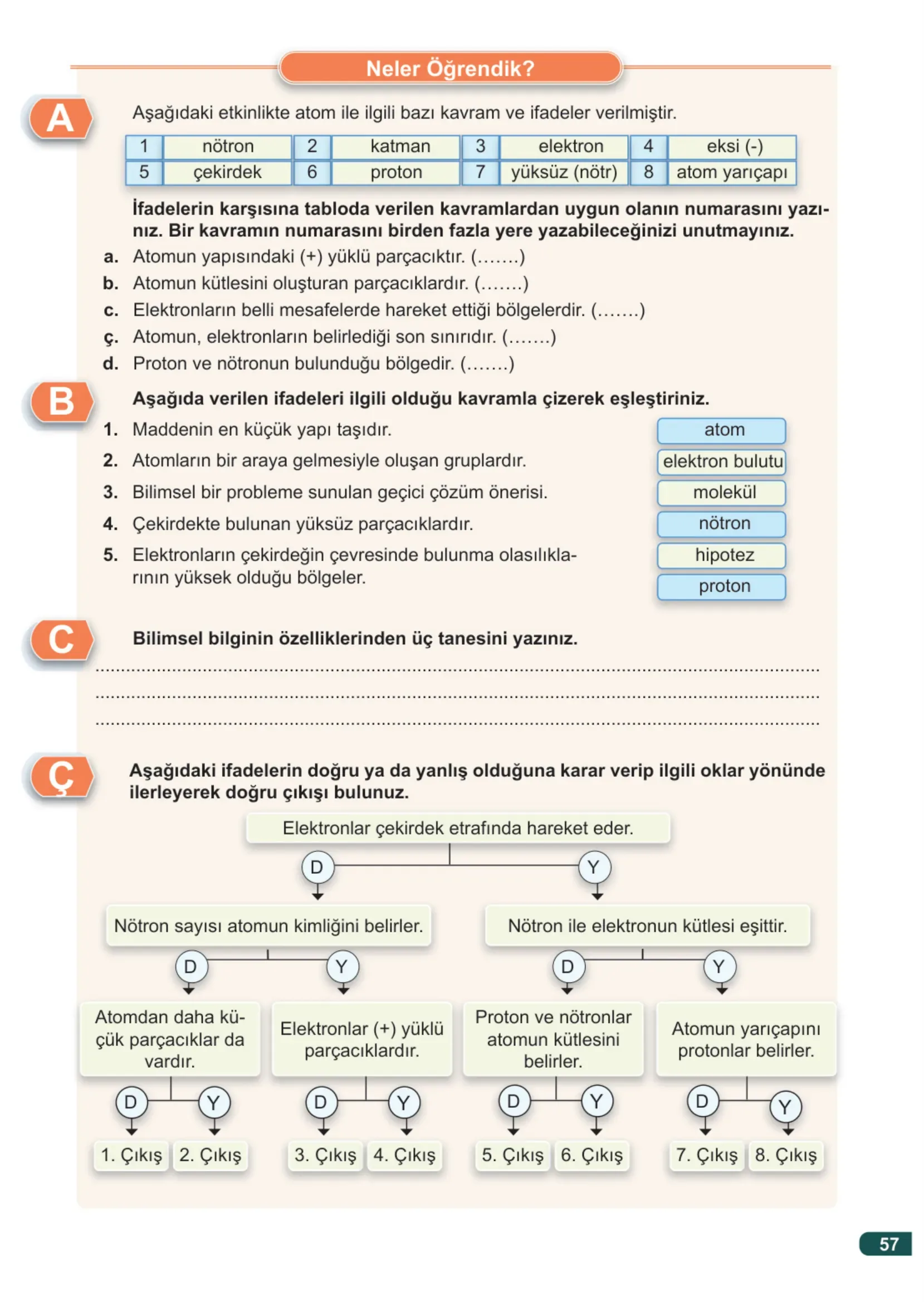 7. Sınıf Fen Bilimleri Ders Kitabı Cevapları Meb Yayınları 2. Kitap Sayfa 57