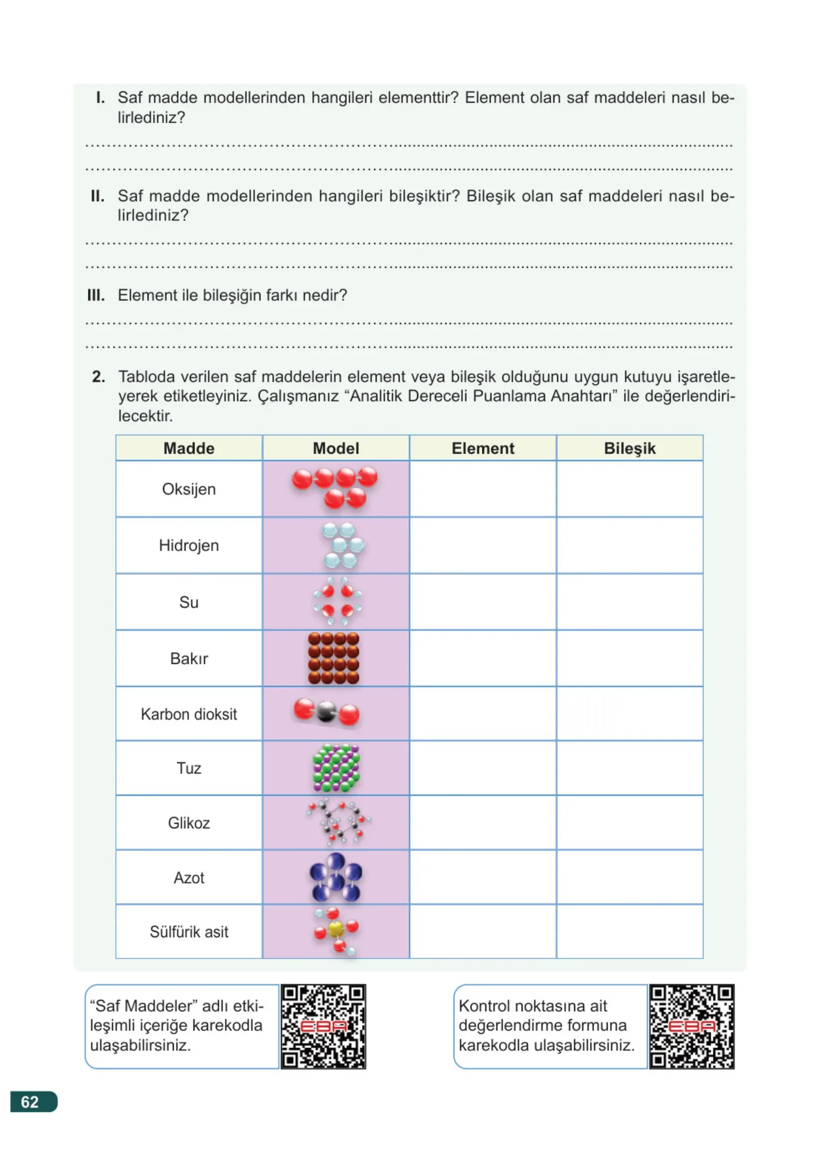 7. Sınıf Fen Bilimleri Ders Kitabı Cevapları Meb Yayınları 2. Kitap Sayfa 62