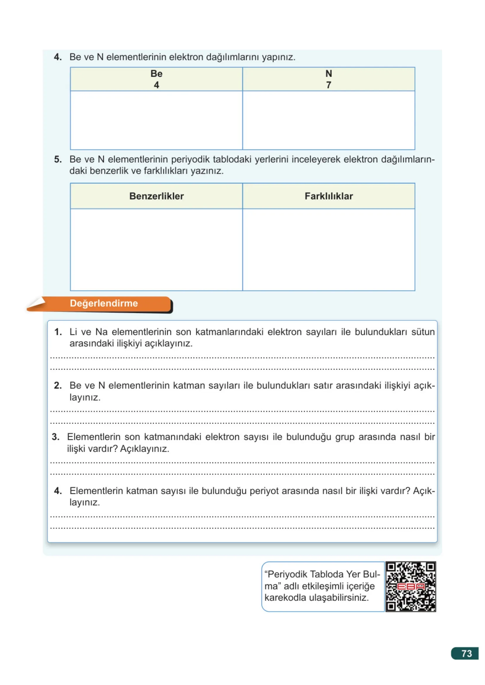 7. Sınıf Fen Bilimleri Ders Kitabı Cevapları Meb Yayınları 2. Kitap Sayfa 73