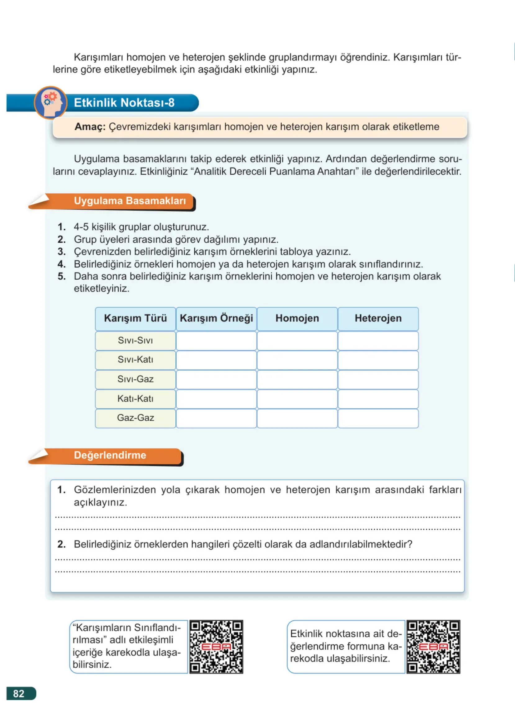 7. Sınıf Fen Bilimleri Ders Kitabı Cevapları Meb Yayınları 2. Kitap Sayfa 82