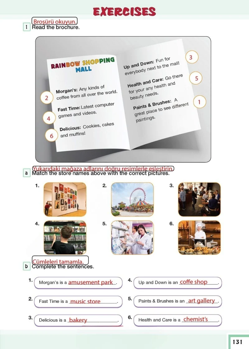 7. Sınıf İngilizce Ders Kitabı Cevapları Bilim ve Kültür Yayınları Sayfa 131 Çözüm Görseli